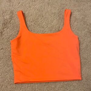 Neon orange sassy but classy soft and stretchy crop top